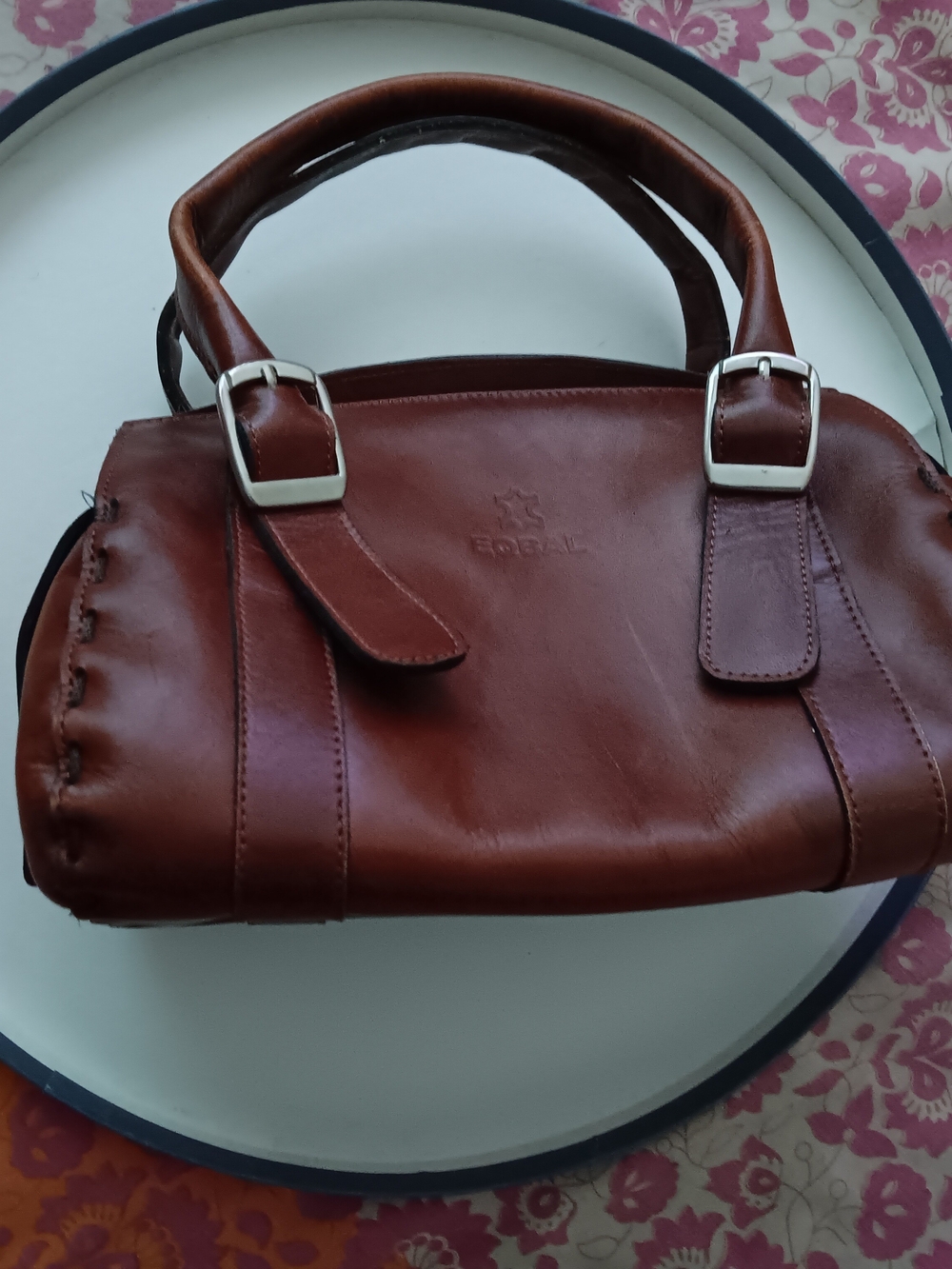 Brown Leather Satchel Handbag